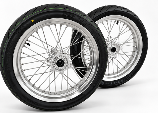 Surron Ultra Bee | Chrome Supermoto Wheel Kit | 17-Inch